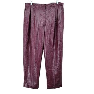 STELLA Louise Vintage Burgundy Faux Leather Pleather Ostrich Skin  Pants